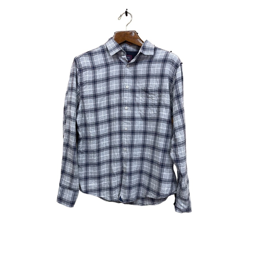 UNTUCKit Men’s Casual Plaid Gray Button Down Long Sleeve Men’s Size Large